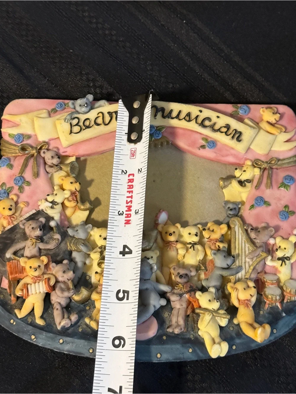 Vintage Shinzi Katoh Bear's Musician Picture Frame resiny teddy bear Orchestra